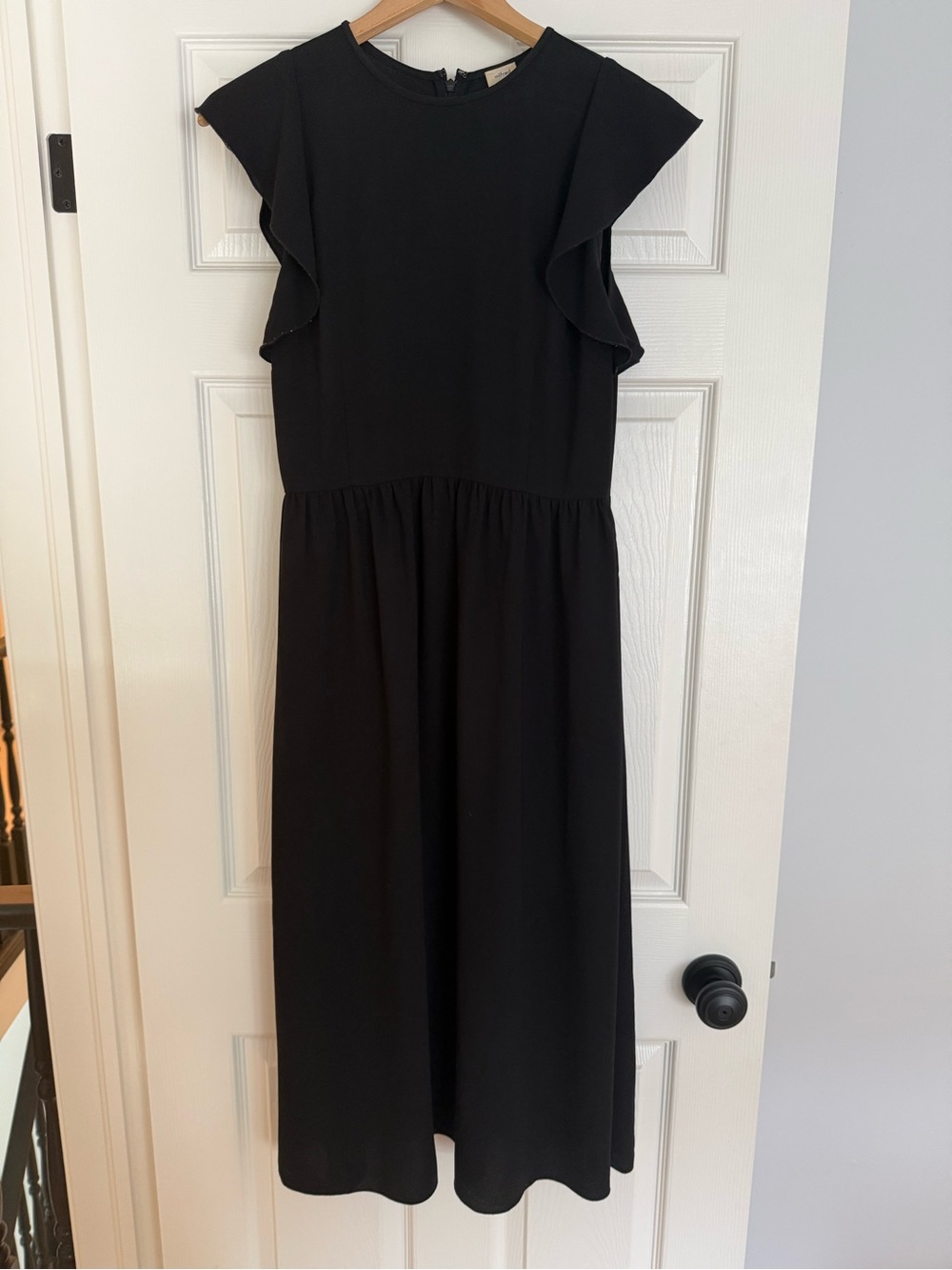 Babaton Black Ruffle-Sleeve Women's Dress